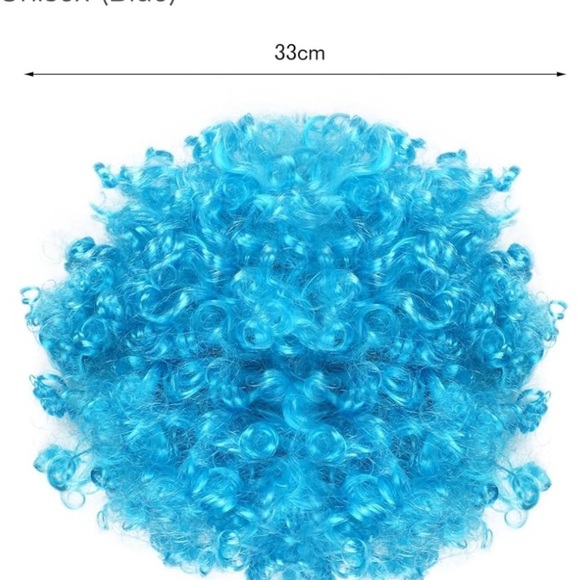 Blue Afro Wig Costume Accessory Bomber Afro Wig/Halloween Party Cosplay Costume - Picture 3 of 5